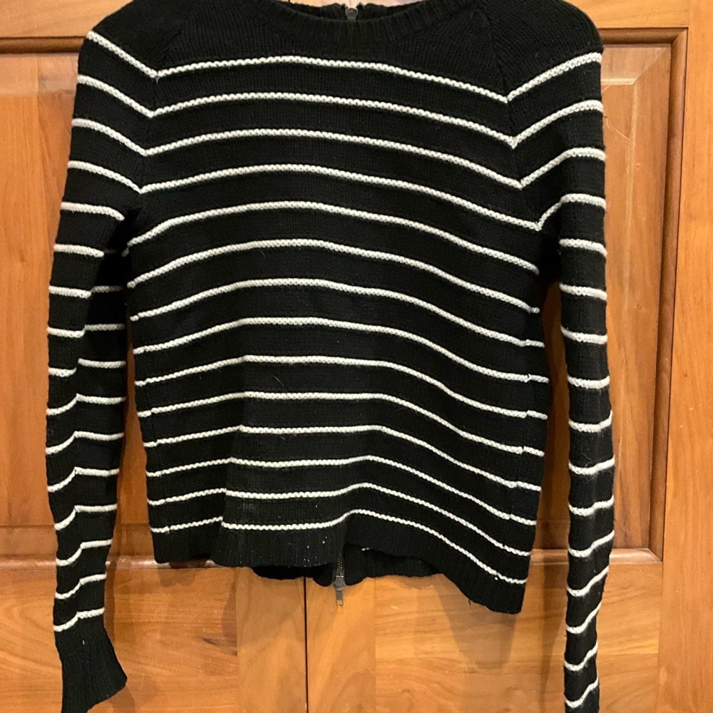 Striped Black and Gray Women's Sweater